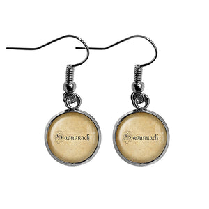 Sassenach Book TV Spelling Surgical Steel Earrings