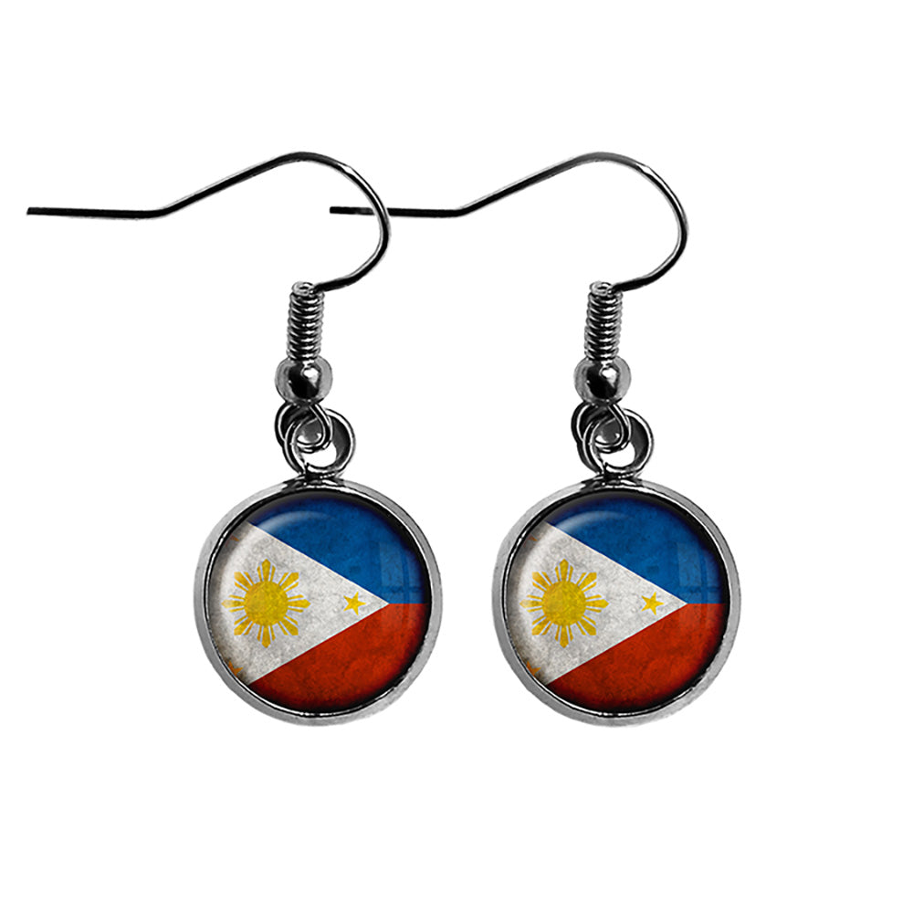 Philippines Filipino Flag Surgical Steel Earrings