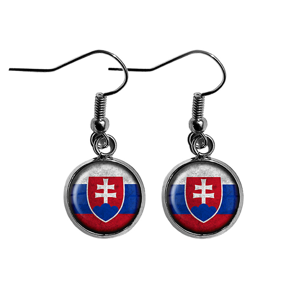 Slovakia Slovakian Flag Surgical Steel Earrings