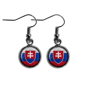 Slovakia Slovakian Flag Surgical Steel Earrings