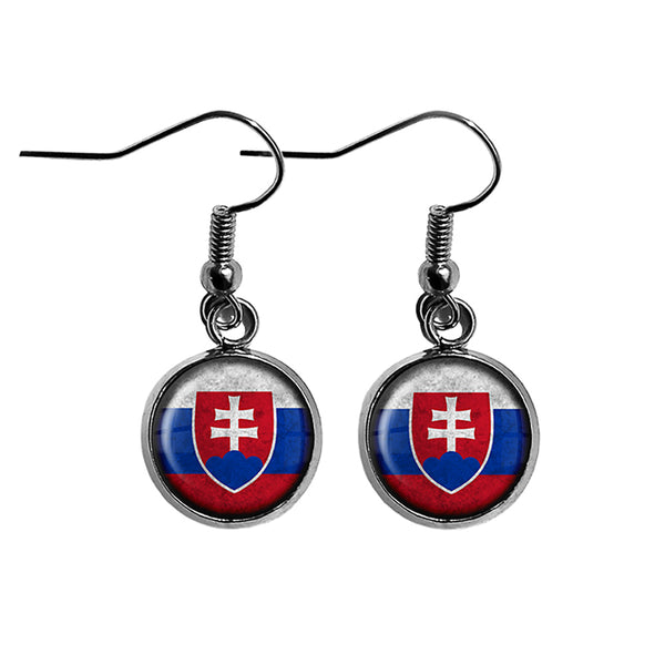 Slovakia Slovakian Flag Surgical Steel Earrings