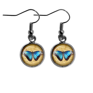 Blue Butterfly Surgical Steel Earrings