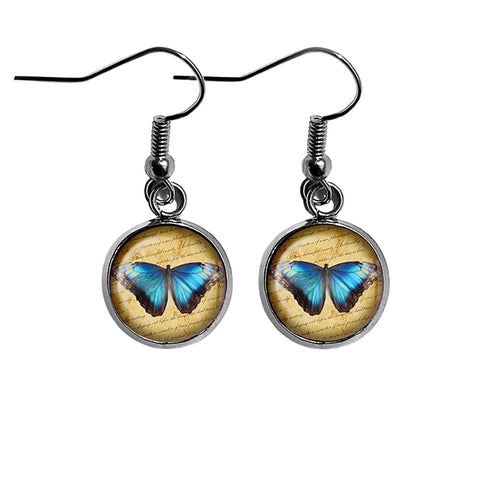 Blue Butterfly Surgical Steel Earrings