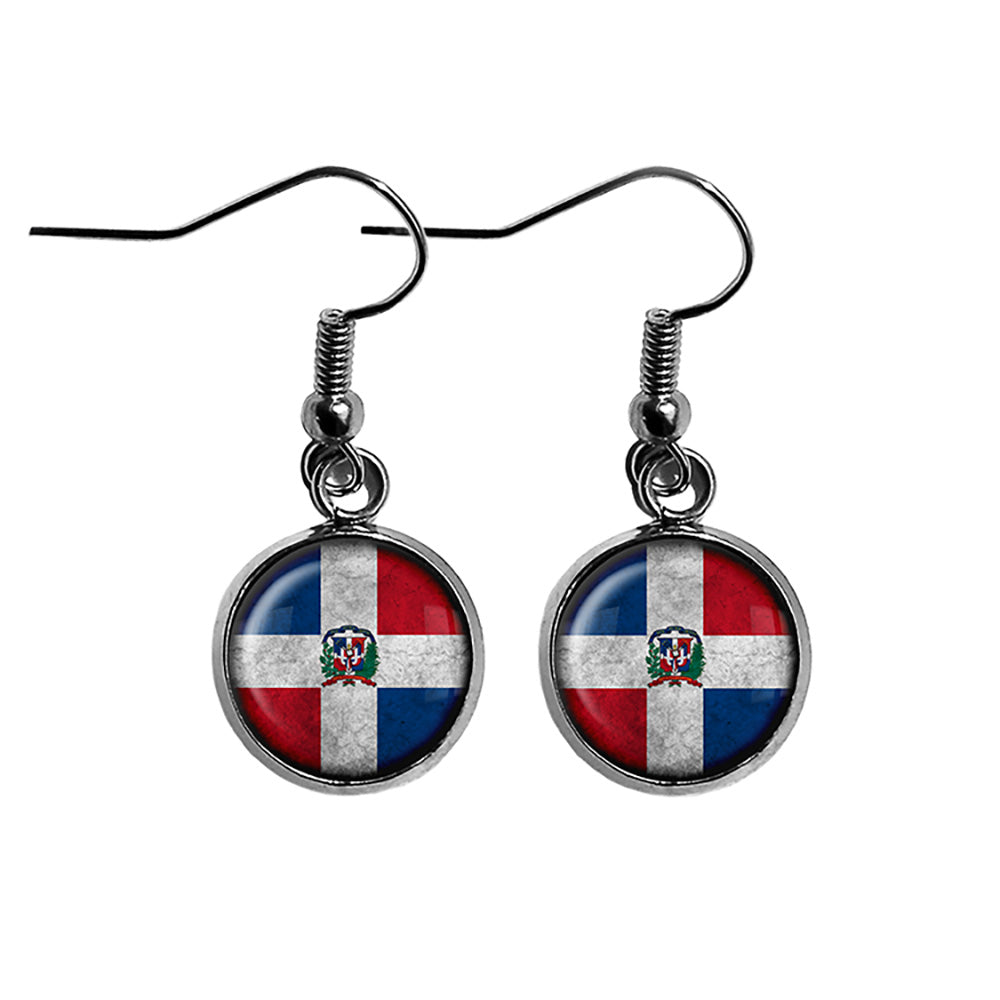 The Dominican Republic Dominican Flag Surgical Steel Earrings