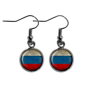 Russia Russian Россия Flag Surgical Steel Earrings