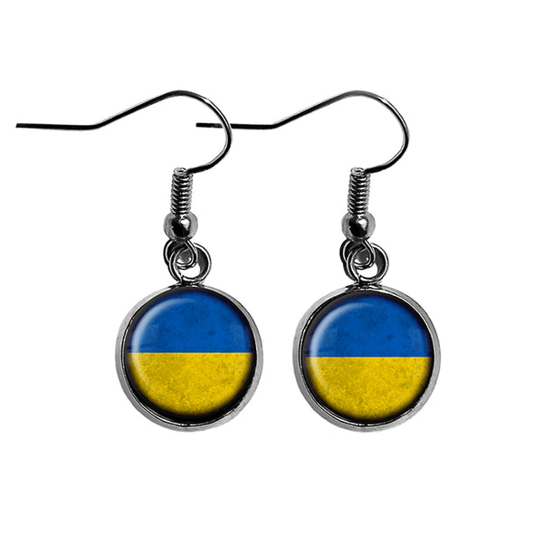Ukraine Ukranian Flag Surgical Steel Earrings