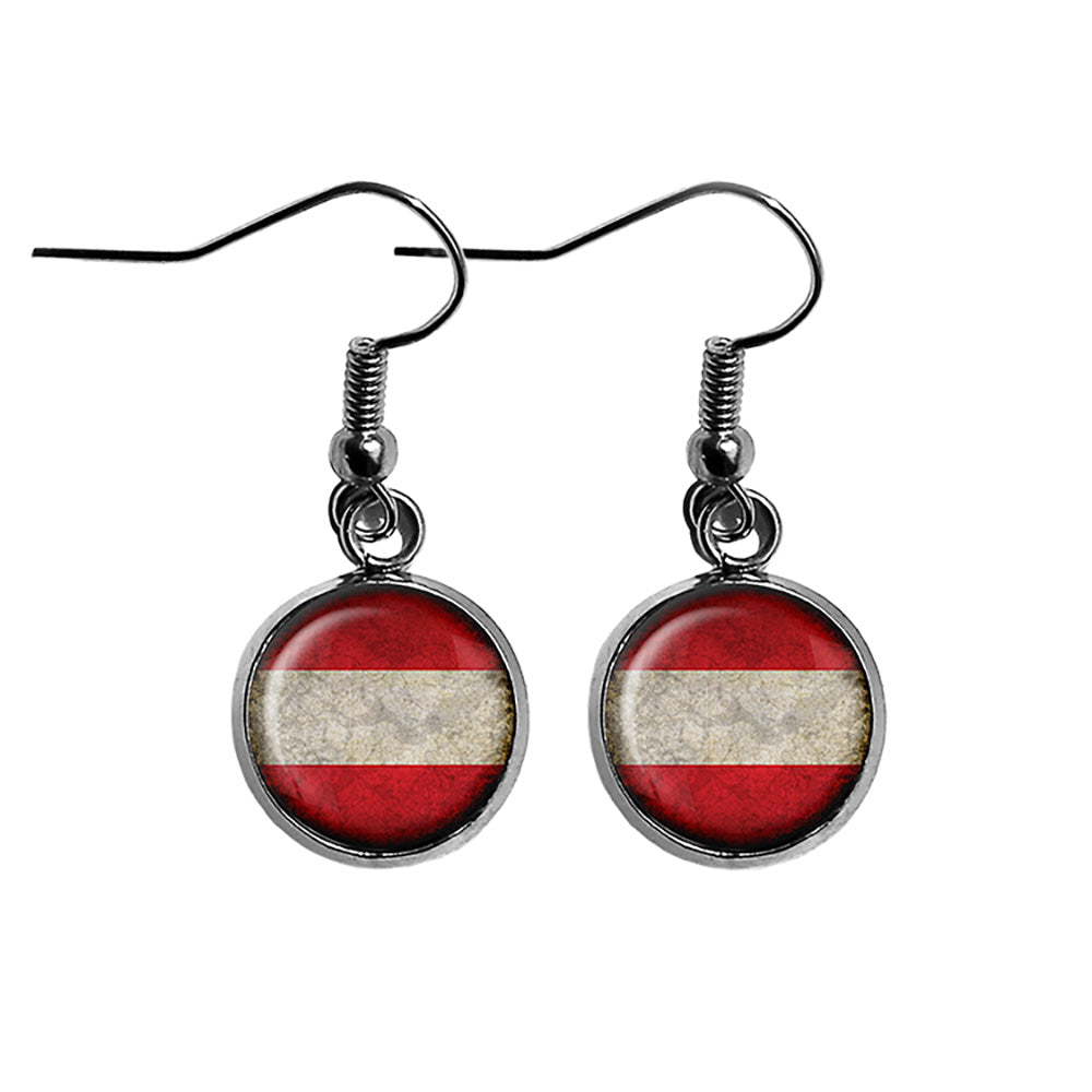 Austria Austrian Österreich Flag Surgical Steel Earrings