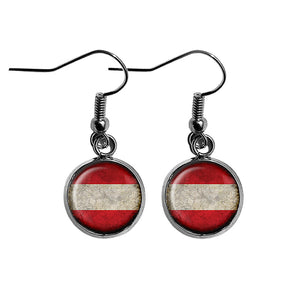 Austria Austrian Österreich Flag Surgical Steel Earrings