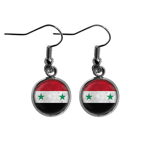 Syria Syrian Flag Surgical Steel Earrings