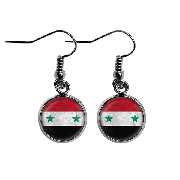 Syria Syrian Flag Surgical Steel Earrings