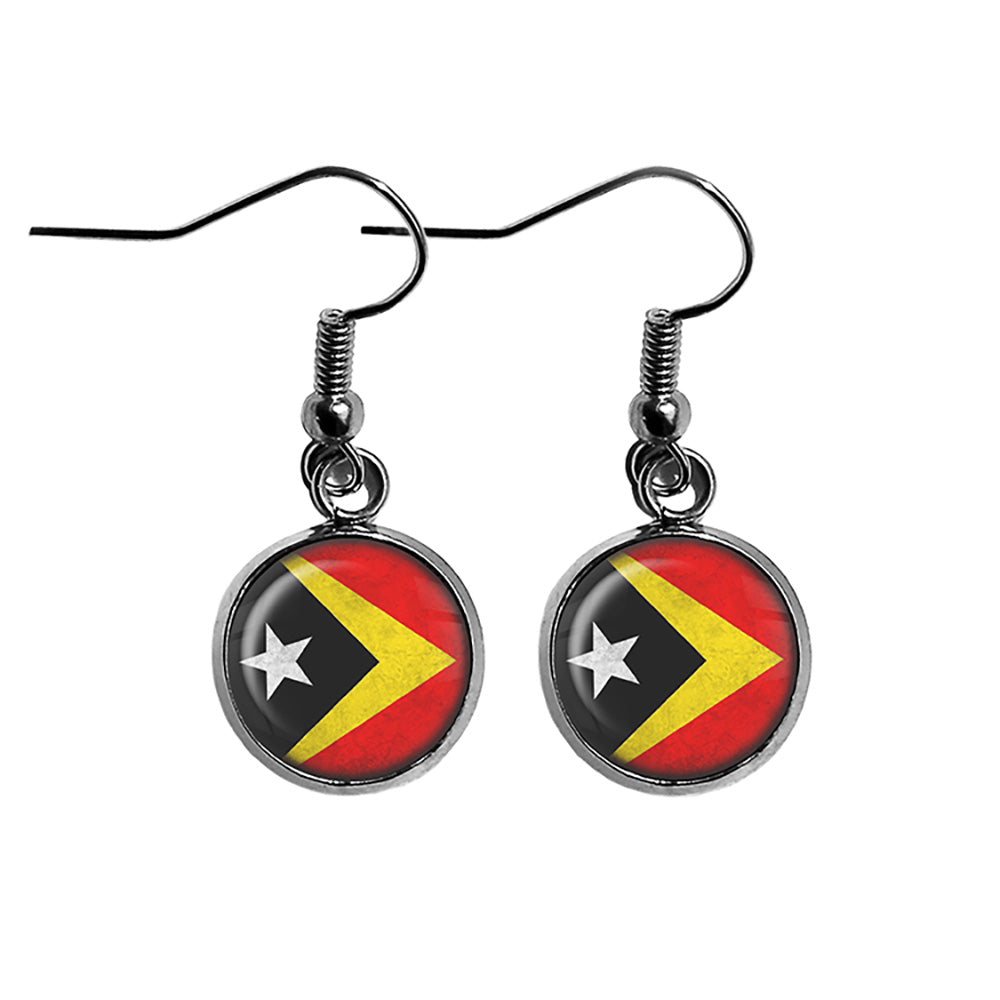 East Timor East Timorese Flag Surgical Steel Earrings