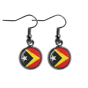 East Timor East Timorese Flag Surgical Steel Earrings