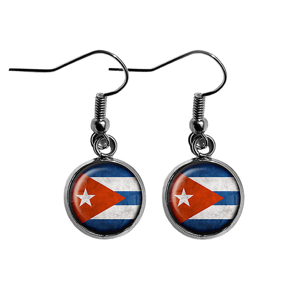 Cuba Cuban Flag Surgical Steel Earrings