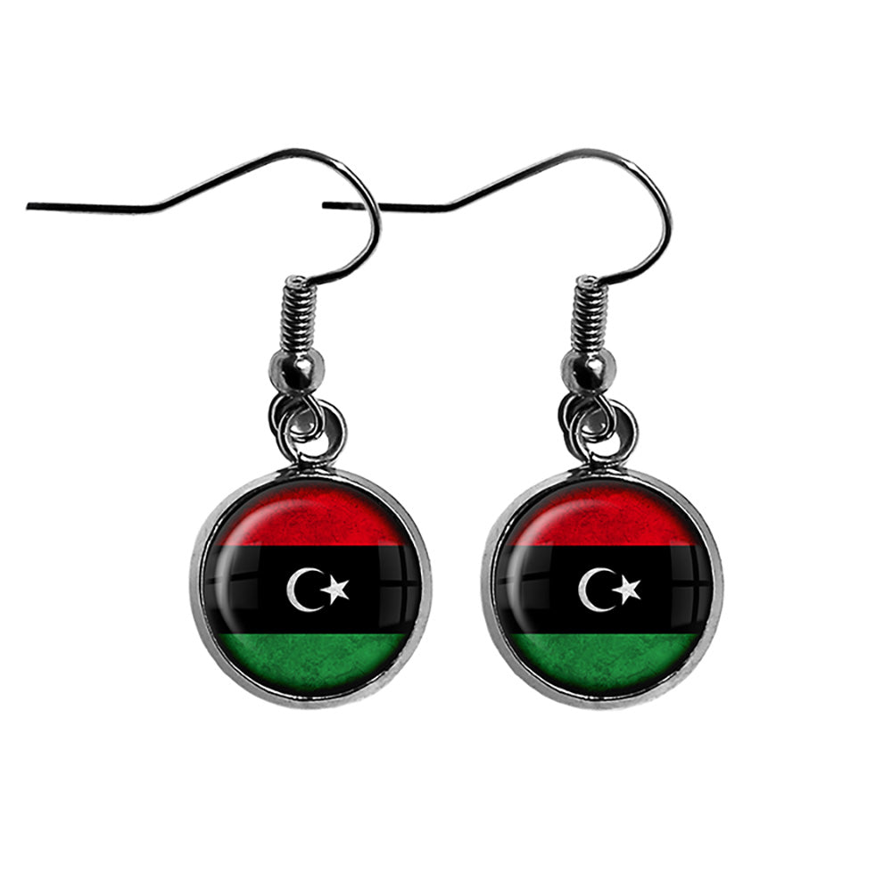 Libya Libyan Flag Surgical Steel Earrings