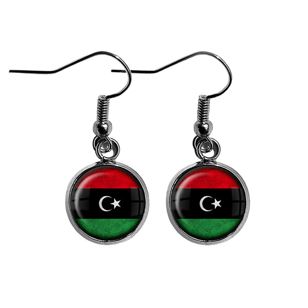 Libya Libyan Flag Surgical Steel Earrings