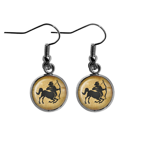 Astrology Zodiac Sign Sagittarius Surgical Steel Earrings
