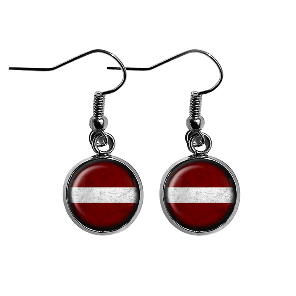 Latvia Latvian Flag Surgical Steel Earrings