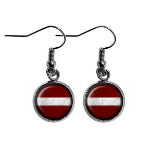 Latvia Latvian Flag Surgical Steel Earrings