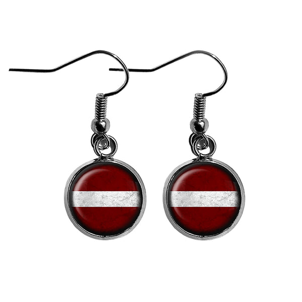 Latvia Latvian Flag Surgical Steel Earrings
