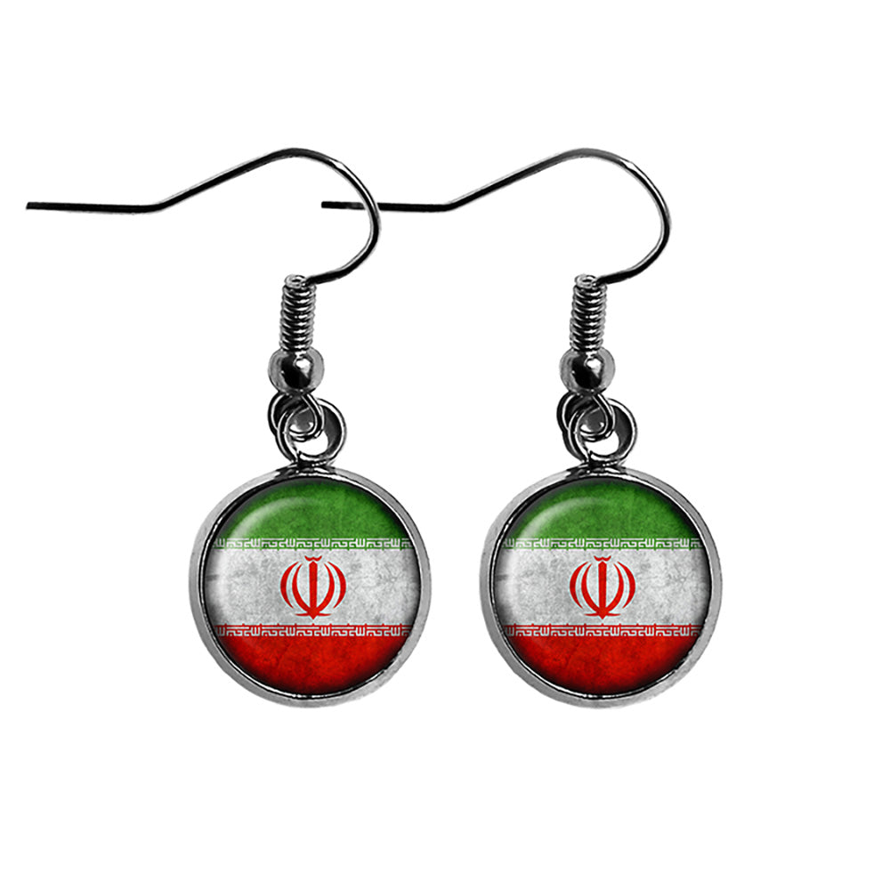 Iran Iranian Flag Surgical Steel Earrings