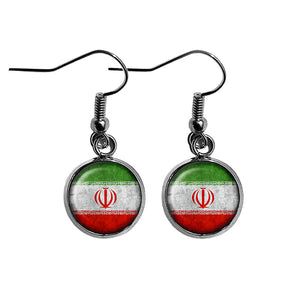Iran Iranian Flag Surgical Steel Earrings