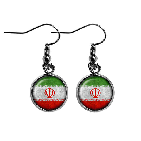 Iran Iranian Flag Surgical Steel Earrings
