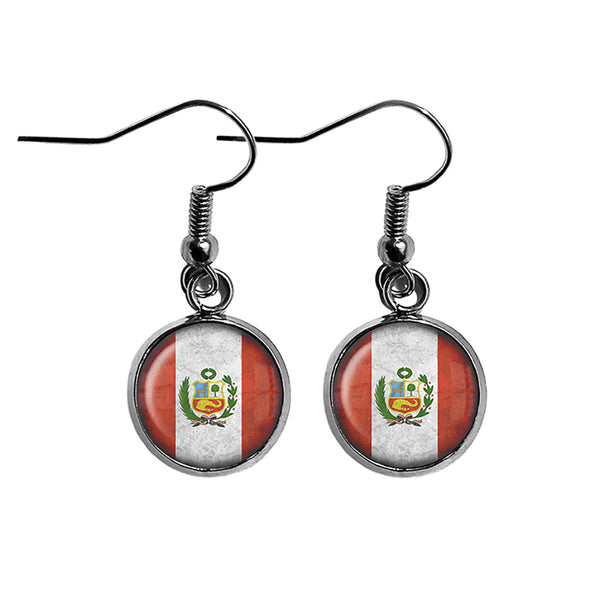 Peru Peruvian Flag Surgical Steel Earrings