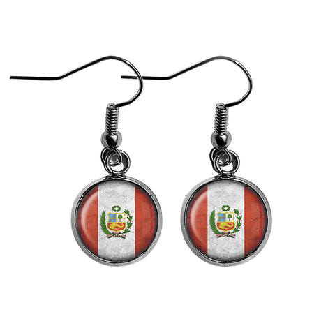 Peru Peruvian Flag Surgical Steel Earrings