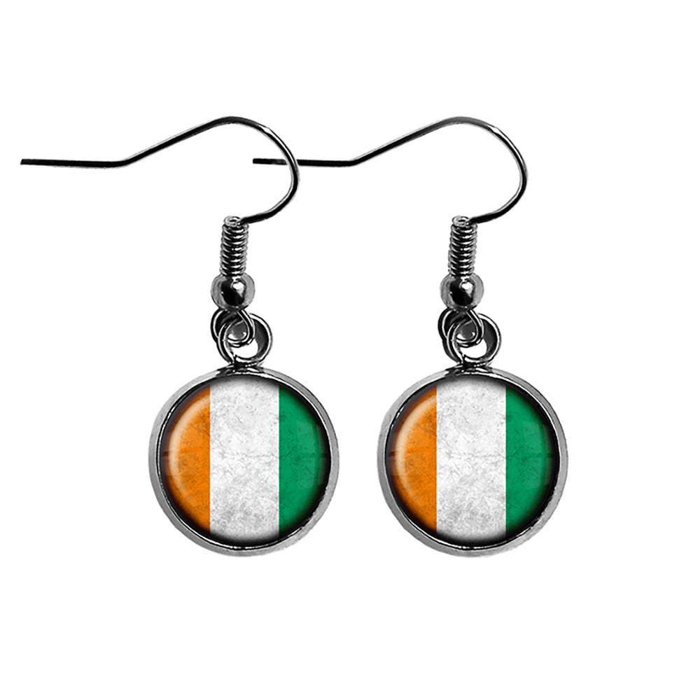 Ivory Coast Côte d'Ivoire Flag Surgical Steel Earrings