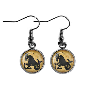Zodiac Symbol Astrology Capricorn Surgical Steel Earrings