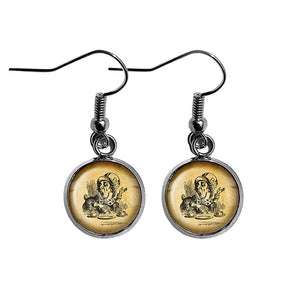 Alice in Wonderland Mad Hatter Tea Party Surgical Steel Earrings