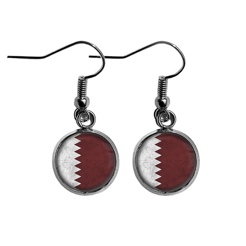 Qatar Qatari Flag Surgical Steel Earrings
