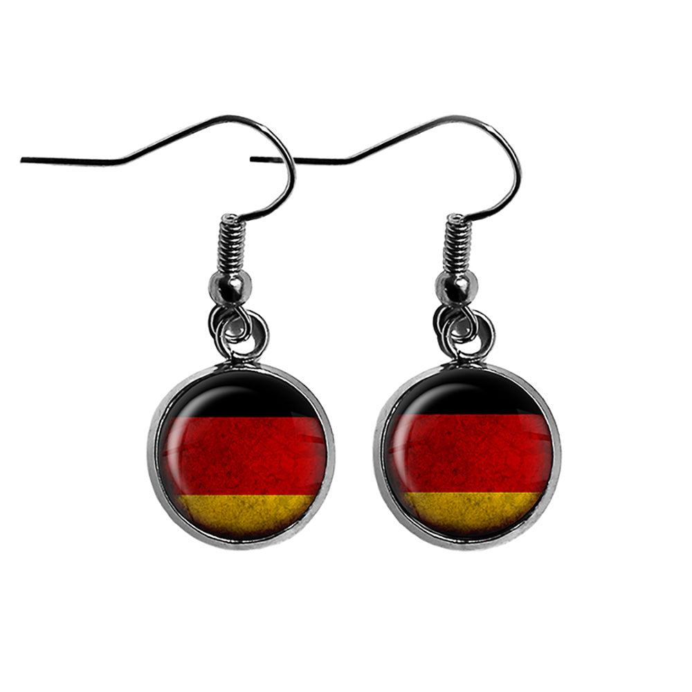 Germany German Deutschland Flag Surgical Steel Earrings
