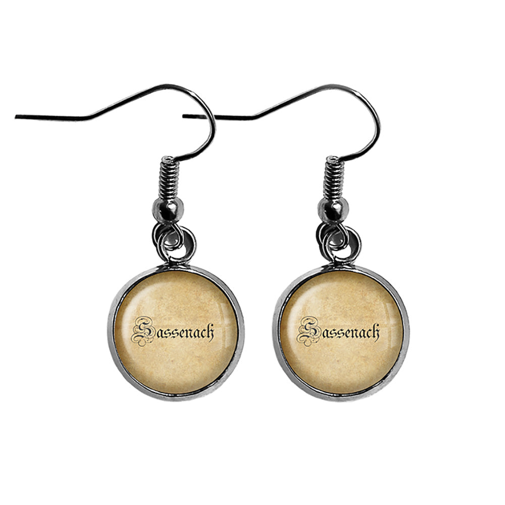 Sassenach Book TV Spelling Surgical Steel Earrings