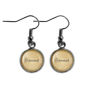 Sassenach Book TV Spelling Surgical Steel Earrings