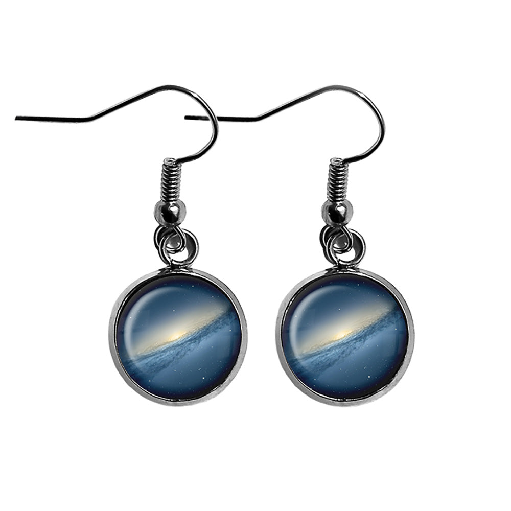 NASA Photograph Blue Galaxy Surgical Steel Earrings