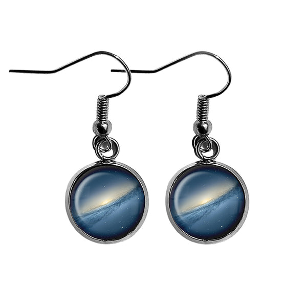 NASA Photograph Blue Galaxy Surgical Steel Earrings