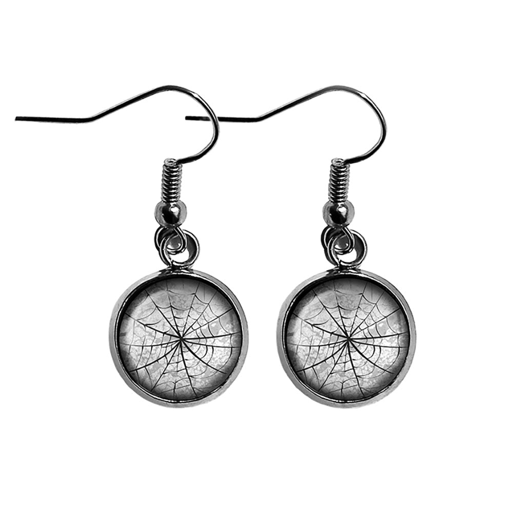 Halloween Spider Web Surgical Steel Earrings