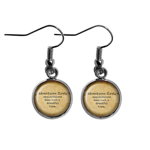 Alice in Wonderland Adventures First Explanations take a Dreadful Time Surgical Steel Earrings