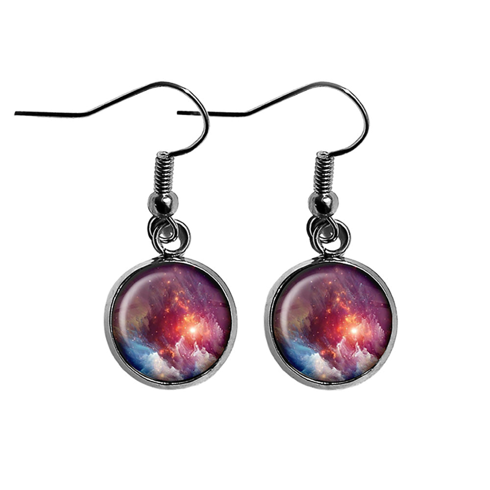 NASA Photograph Nebula Red Beauty Surgical Steel Earrings