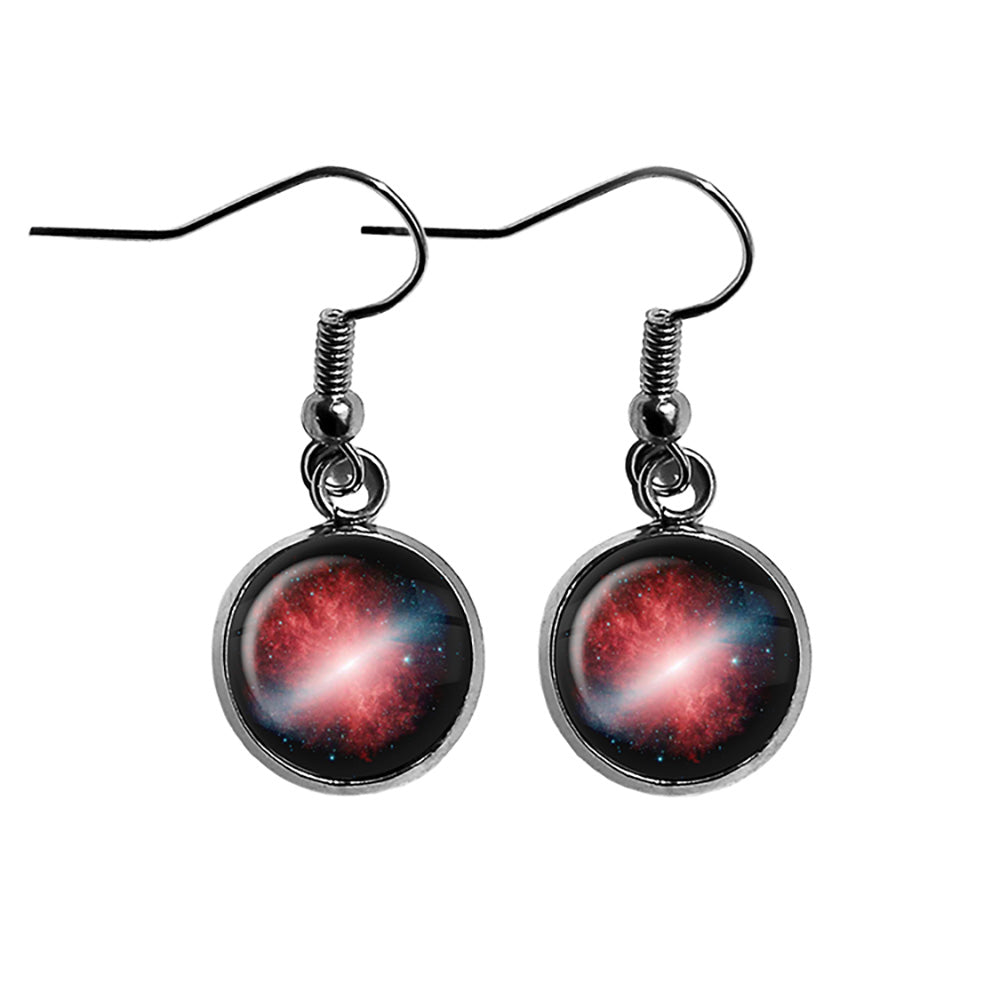 NASA Photograph Red Galaxy Surgical Steel Earrings