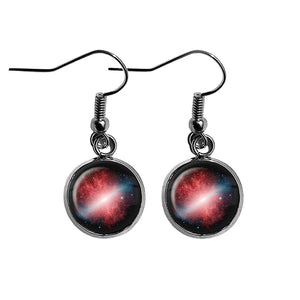 NASA Photograph Red Galaxy Surgical Steel Earrings