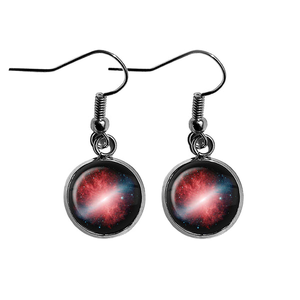 NASA Photograph Red Galaxy Surgical Steel Earrings