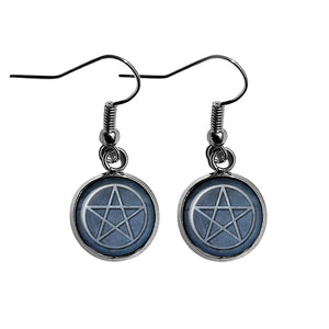 Halloween Witchcraft Pentagram Surgical Steel Earrings