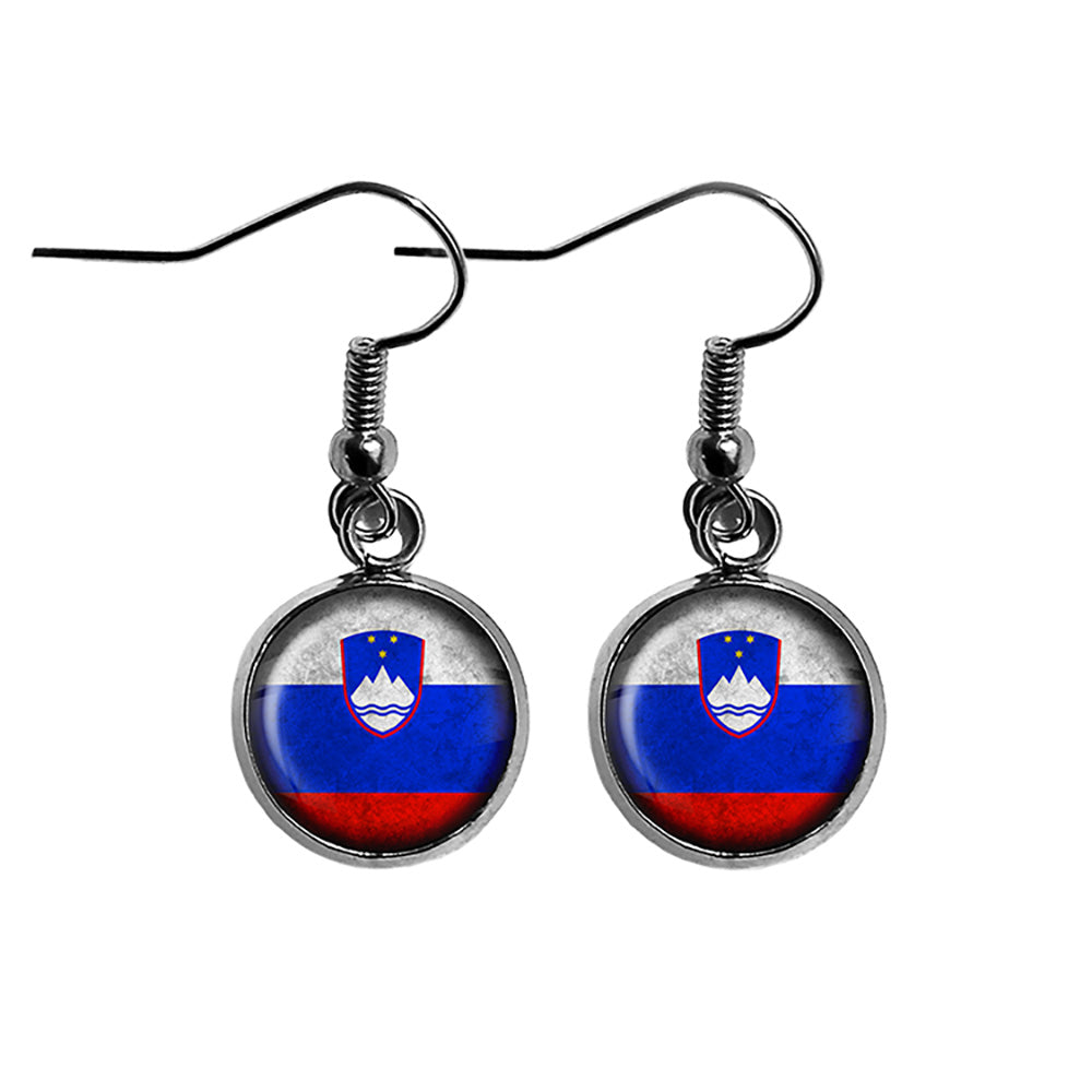 Slovenia Slovenian Flag Surgical Steel Earrings