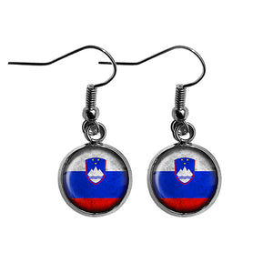 Slovenia Slovenian Flag Surgical Steel Earrings