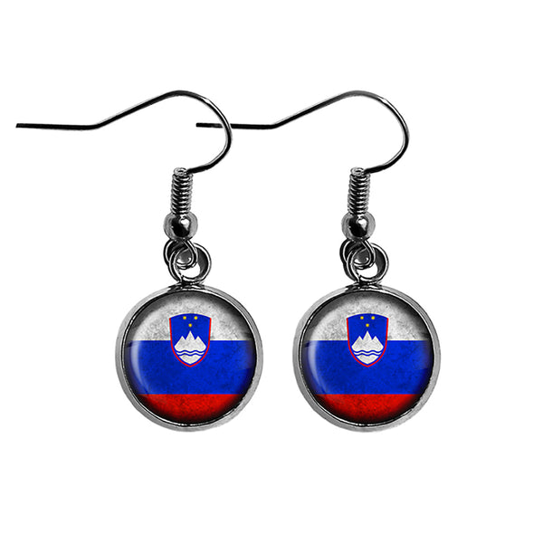 Slovenia Slovenian Flag Surgical Steel Earrings