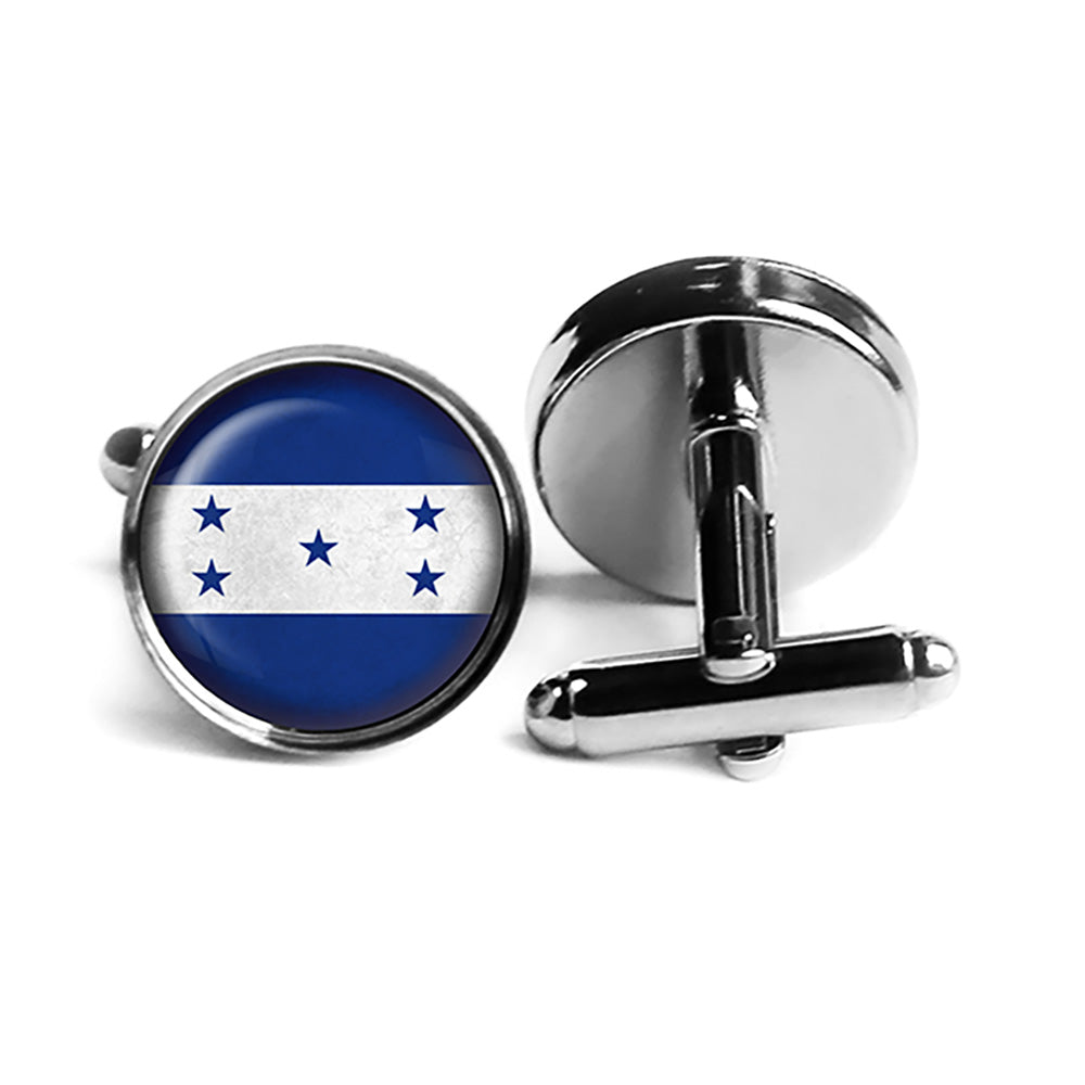 Republic of Honduras Honduran Flag Rhodium Silver Cufflinks