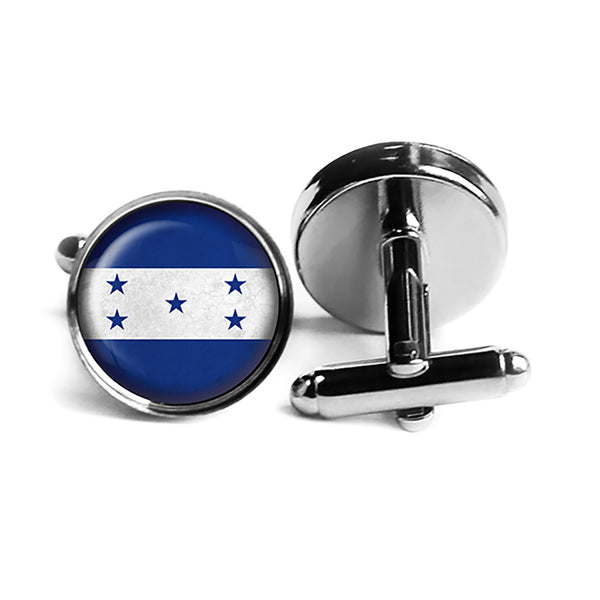 Republic of Honduras Honduran Flag Rhodium Silver Cufflinks