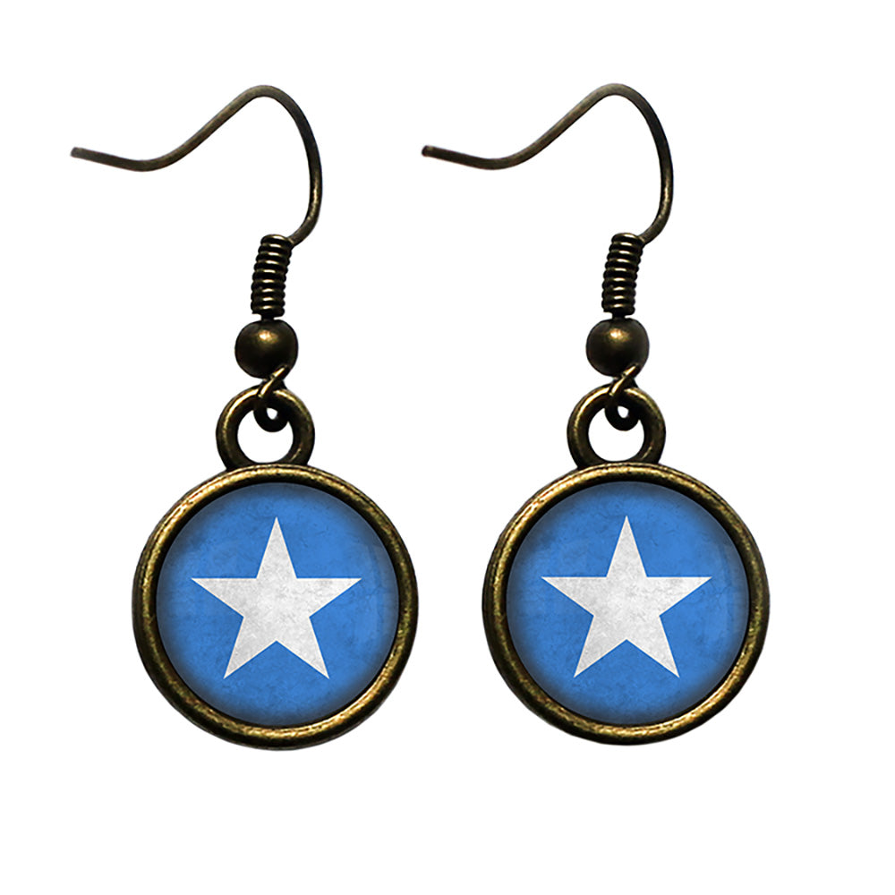 Republic of Somalia Somali Flag Antique Bronze Earrings